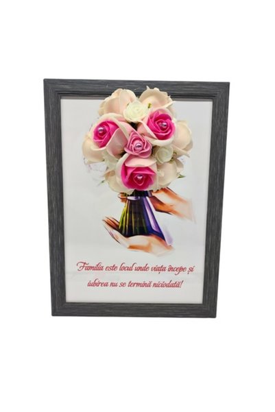 T&M Personalizare Tablou înrămat A4 (30x21 cm) - „Familia este locul unde via...