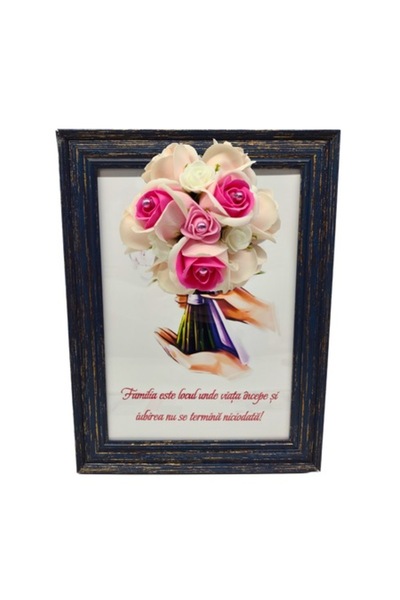 T&M Personalizare Înrămat A4 (30x21 cm) - „Familia este locul unde viața înce...