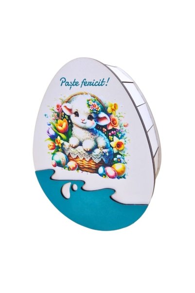 T&M Personalizare Cutie cadou în formă de ou - Paște fericit! -v1, 21x17x6 cm...