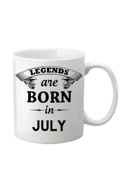 T&M Personalizare Cană personalizată - Legendele se nasc în iulie, albă, 330 ml