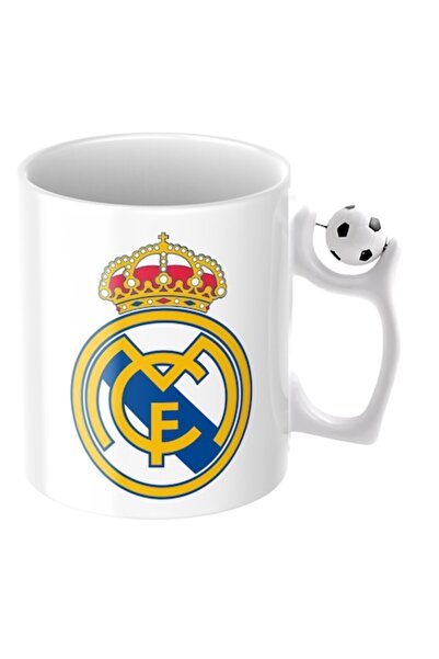 T&M Personalizare Cană Real Madrid, suporter club de fotbal, albă cu minge de...