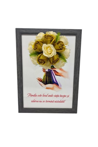 T&M Personalizare Înrămat A4 (30x21 cm) - „Familia este locul unde viața înce...