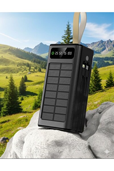 The Kaku Solar 30.000 Mah Güneş Enerjili Led Işıklı Powerbank Şarj Aleti 4x U...