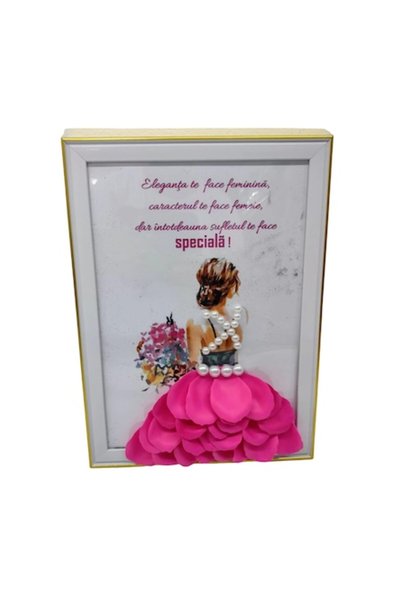T&M Personalizare Tablou înrămat A4 (30x21 cm) - Eleganța te face feminină, s...