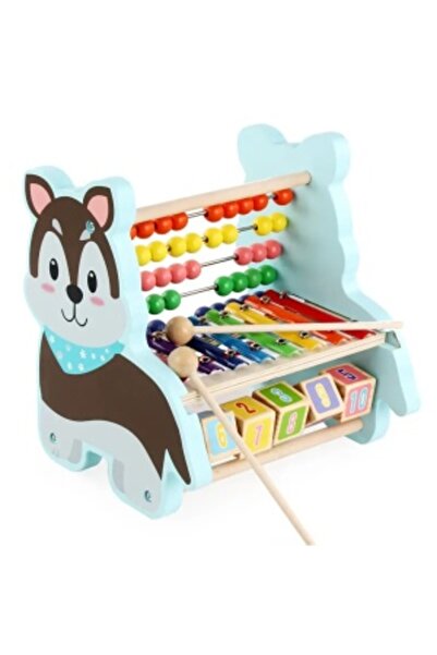 CREATIVE Jucărie de numărat, xilofon și cuburi de învățare din lemn pentru copii de 2+ ani (21 x 19 x 22 cm) - Multicolor