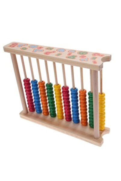 CREATIVE Wooden counting abacus for children 1 year+, with 10 bead rows and numbers, 24.3 x 5.5 x 20.5 cm, mu