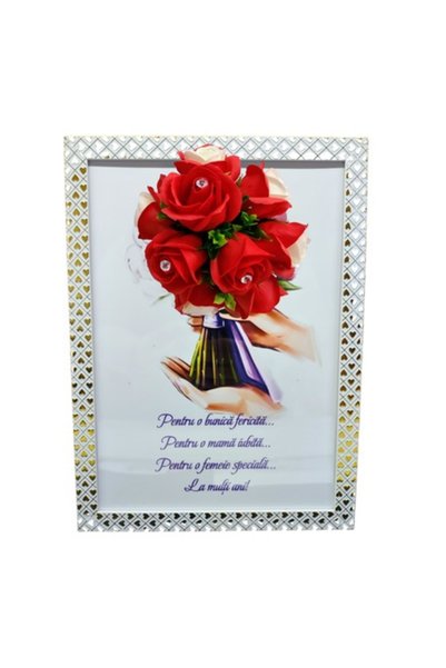 T&M Personalizare Tablou înrămat A4 (30x21 cm) – Pentru o bunică/mamă fericit...
