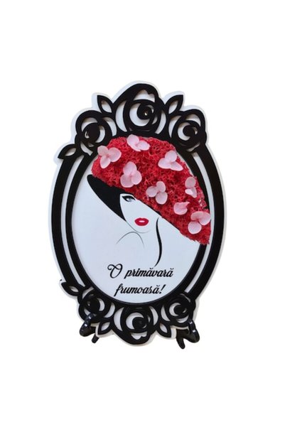 T&M Personalizare Tablou A5 brodat din lemn (15x21 cm) - „O primăvară frumoas...