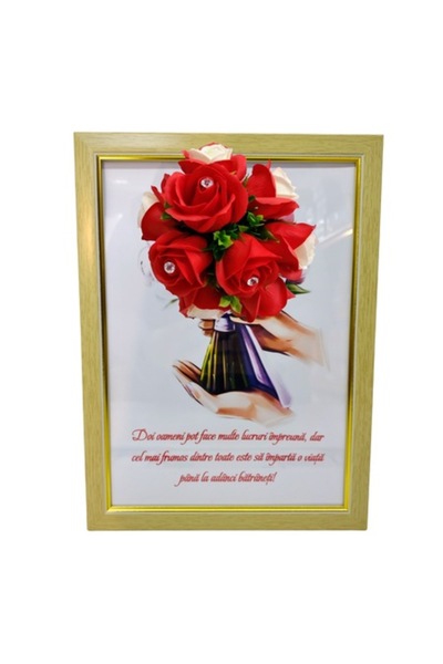 T&M Personalizare Tablou înrămat A4 (30x21 cm) - „Doi oameni pot face multe l...