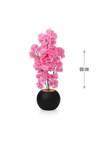 CENTRHOME شتلة زهور كرز صناعية بمركن أنيق – ارتفاع 60 سم