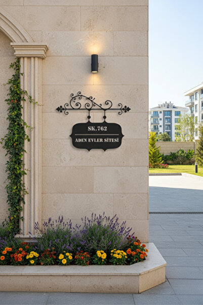 ZenoraHome Kişiye Özel Dekoratif Metal Ev ve Site Girişi Tabelası – Şık Duvar...