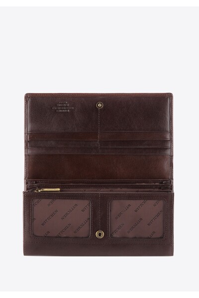 Wittchen Women's Leather Wallet with Coat of Arms Large Red Brown Leather