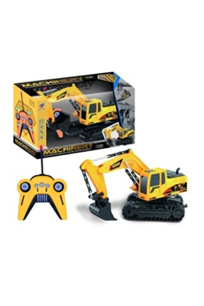 CREATIVE Excavator de jucărie cu telecomandă 2,4 GHz, copii 3+ ani, scară 1:20, 33 x 13 x 18,5 cm, galben-negru