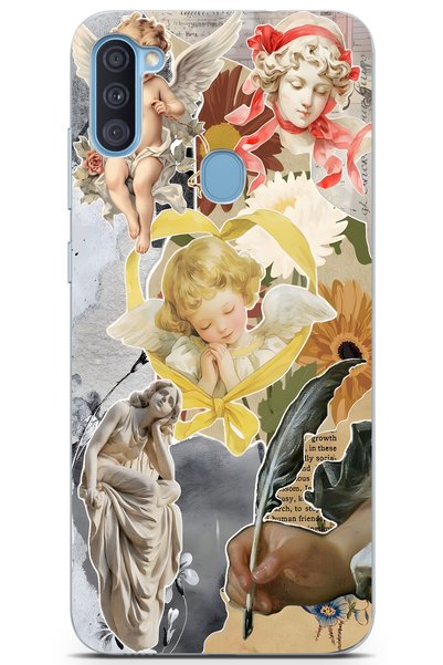 FLAMENKO Samsung Galaxy A11 / M11 Compatible Transparent Phone Case with Ange...