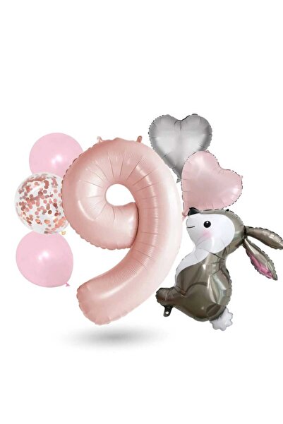 DÜVENCİ TİCARET مجموعة بالونات على شكل أرنب من الفويل