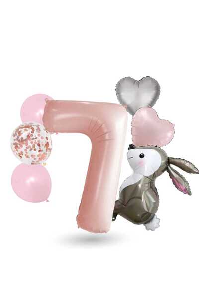 DÜVENCİ TİCARET مجموعة بالونات على شكل أرنب من الفويل