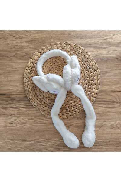 Renata's Girl Child Playing with Colorful Kuromi Character Plush Earmuffs with Moving Ears and Sound