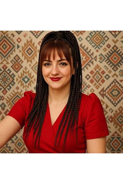 YASEMİN KAPLAN 70 Pieces of Chestnut Natural Hair Elastic Braided Hair Tie