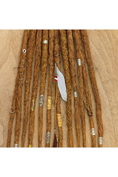 YASEMİN KAPLAN 35 cm Copper Tone Dreadlocks – Open Ended 20 Pieces Hair Exten...