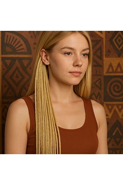 YASEMİN KAPLAN Blonde African Braid Elastic Buckle – 35 cm