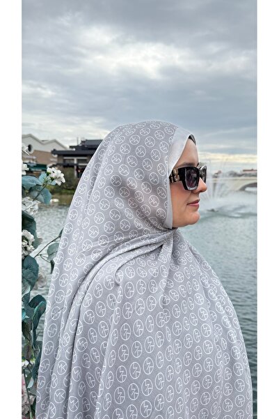 Modakaşmir Mk Desen Pamuk Şal Gri