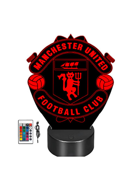 T&M Personalizare Lampă LED Manchester United v2, efect 3D, telecomandă, tact...