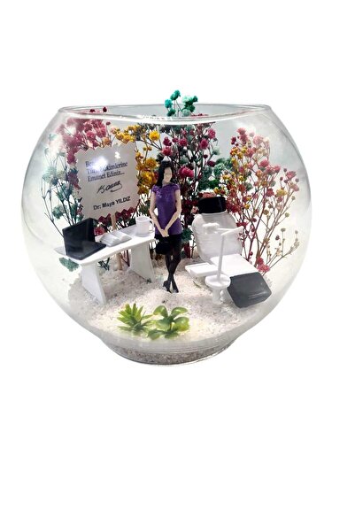 maya sanat Doktor Diş Hekimi Konsept Hediyelik Teraryum Akvaryum Cam Fanus Te...