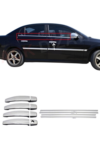 ACK Dizayn OPEL VECTRA C ARACA ÖZEL KROM CAM ÇITASI + KROM KAPI KOL 2'Lİ SET ...