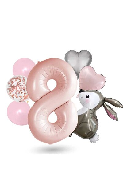 DÜVENCİ TİCARET مجموعة بالونات على شكل أرنب من الفويل