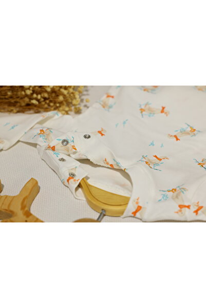 Vivolas 100% Cotton Baby Set with Snap Fasteners on the Shoulders, Unisex, 2-Piece, Top and Bottom, Monthly Sizes 3-6-9-12 Months