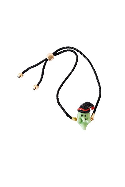 ADAMODART سوار من الخرز الزجاجي المورانو مع خيط قابل للتعديل - هدية بطابع الهالوين