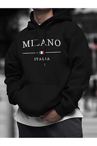 ship master سويت شيرت ميلانو إيطاليا بغطاء رأس للرجال - هودي مريح على الطراز ...