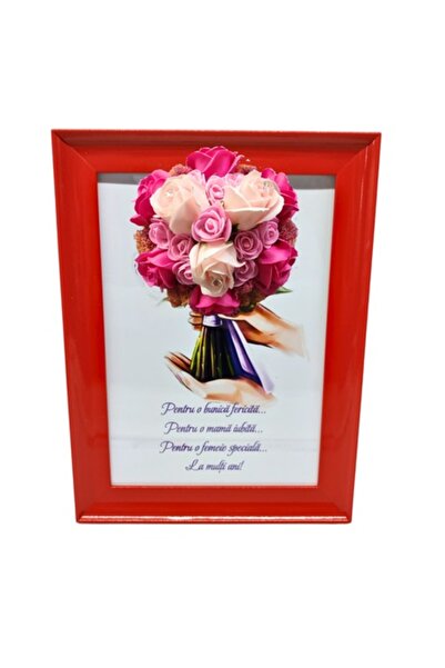 T&M Personalizare Tablou înrămat A4 (30x21 cm) - v17, decor floare de săpun r...