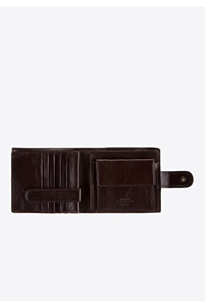 Wittchen Men's Leather Wallet with Zipper Dark Brown, Dark Brown, Leather