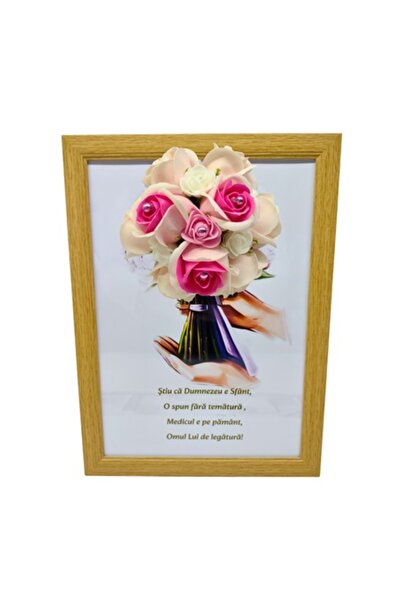 T&M Personalizare Imprimeu înrămat A4 (30x21 cm) - „Știu că Dumnezeu este Sfâ...