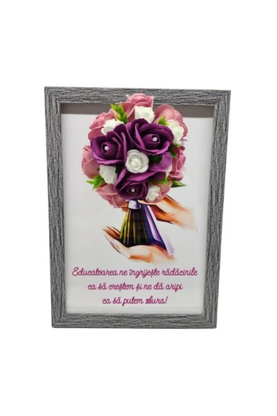 T&M Personalizare Tablou înrămat A4 (30x21 cm) - „Profesorul are grijă de răd...