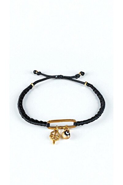 Bensei Takı Dükkanı BENSEİ Çelik Halka, Altın Kaplama Nazar Boncuğu ve Yonca ...