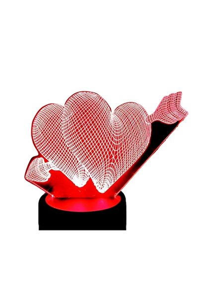 T&M Personalizare Lampă LED acrilică pentru trofee, multicoloră - două inimio...