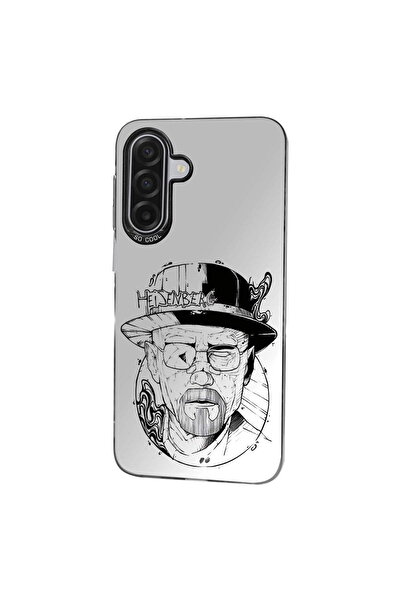 PrintiFy Heisenberg Designed Metallic Look Matte Silicone Case Compatible with Samsung Galaxy A17