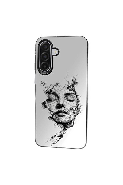PrintiFy Woman Face Design Metallic Look Matte Silicone Case Compatible with Samsung Galaxy A17