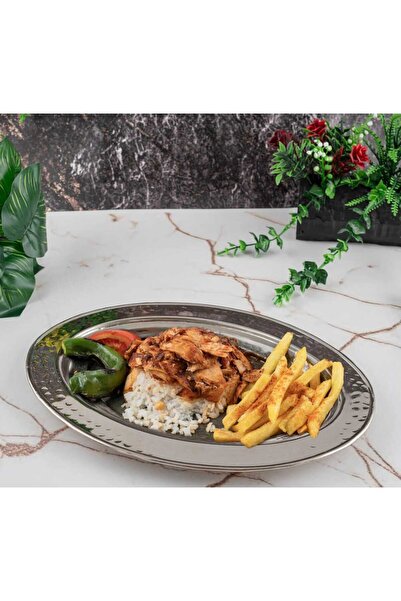 Sabit Bakırcılık Oval Serving Plate Silver Plated