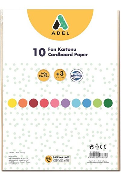 Adel Fon Kartonu 25x35 Karışık 10'lu