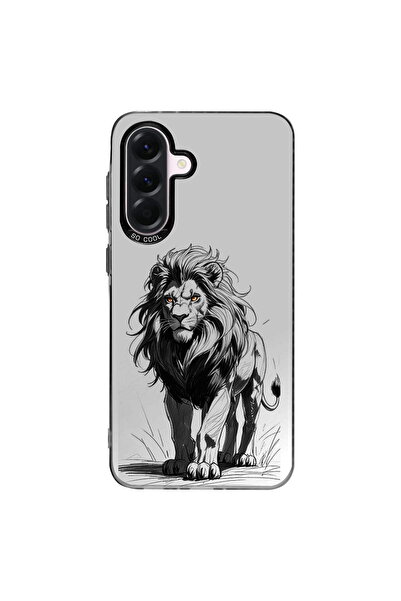 PrintiFy Lion Design Metallic Look Matte Silicone Case Compatible with Samsung Galaxy A56