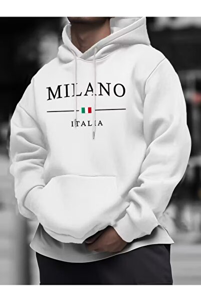 ship master سويت شيرت ميلانو إيطاليا بغطاء رأس للرجال - هودي مريح على الطراز ...