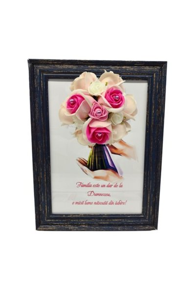 T&M Personalizare Tablou înrămat A4 (30x21 cm) - „Familia este un dar de la D...