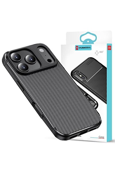 Autofocus Carcasă pentru iPhone 17 Pro, textură carbon, TPU, neagră