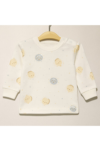 Vivolas 100% Cotton Baby Set with Snap Fasteners on the Shoulders, Unisex, 2-Piece, Top and Bottom, Monthly Sizes 3-6-9-12 Months