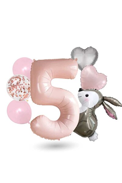 DÜVENCİ TİCARET مجموعة بالونات على شكل أرنب من الفويل