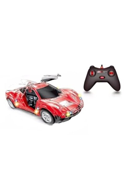 CREATIVE Remote control toy car, kids 3+ years, with automatic doors and lights, 21.5 x 10.5 x 6 cm, Red