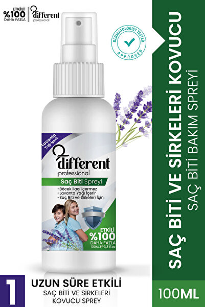 DİFFERENT PROFESİONAL Bit ve Sirke Kovucu/Koruyucu Lavanta Yağlı Saç Spreyi 1...